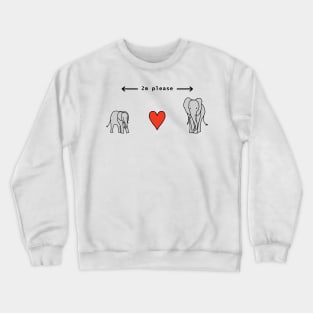 Elephant Says Social Distancing 2m Please Crewneck Sweatshirt